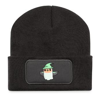 Hummingbird Bird Halloween Ghost - Recycled Patch Beanie - dark grey - Front