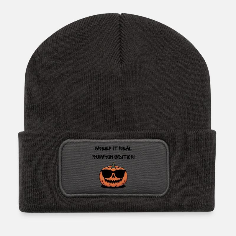 Creep it Real – Édition citrouille - Beanie recyclé à patch - charbon