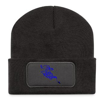 Snowboard Ornament - Recycelte Patch Beanie - Dunkelgrau - Vorne