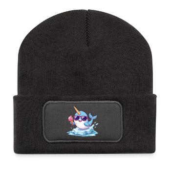 narval_glace - Recycelte Patch Beanie - Dunkelgrau - Vorne