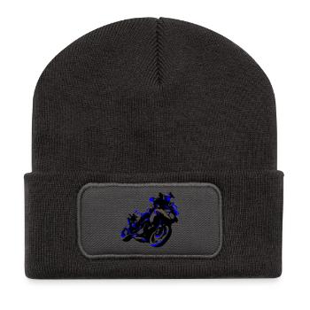 Enduro de voyage - Beanie recyclé à patch - charbon - Devant