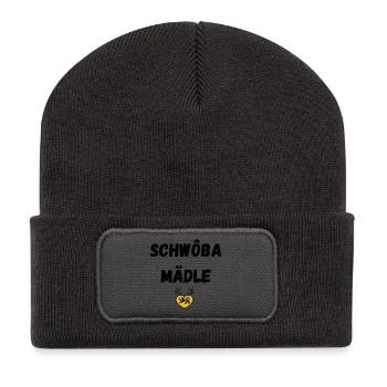 Schwoba Mädle Swabian - Recycled Patch Beanie - dark grey - Front