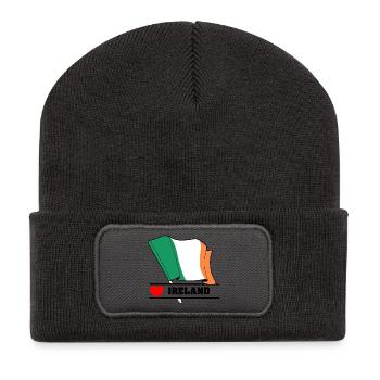 Ireland Flag with Heart - Recycled Patch Beanie - dark grey - Front