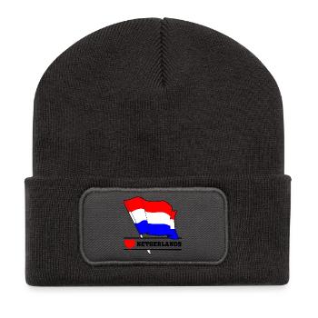 Drapeau des Pays-Bas avec cœur - Beanie recyclé à patch - charbon - Devant