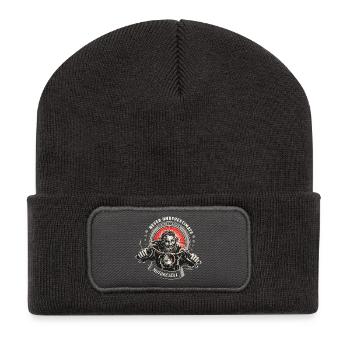 Ne sous-estime jamais un vieil homme... - Beanie recyclé à patch - charbon - Devant