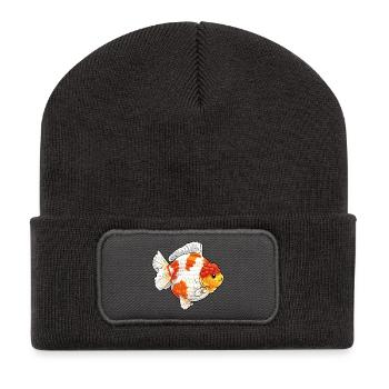 Shogun Thai Oranda Fancy Goldfish - Recycled Patch Beanie - dark grey - Front