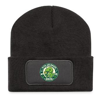 Kita Absolvent 2026 Kinder Lustig - Beanie recyclé à patch - charbon - Devant