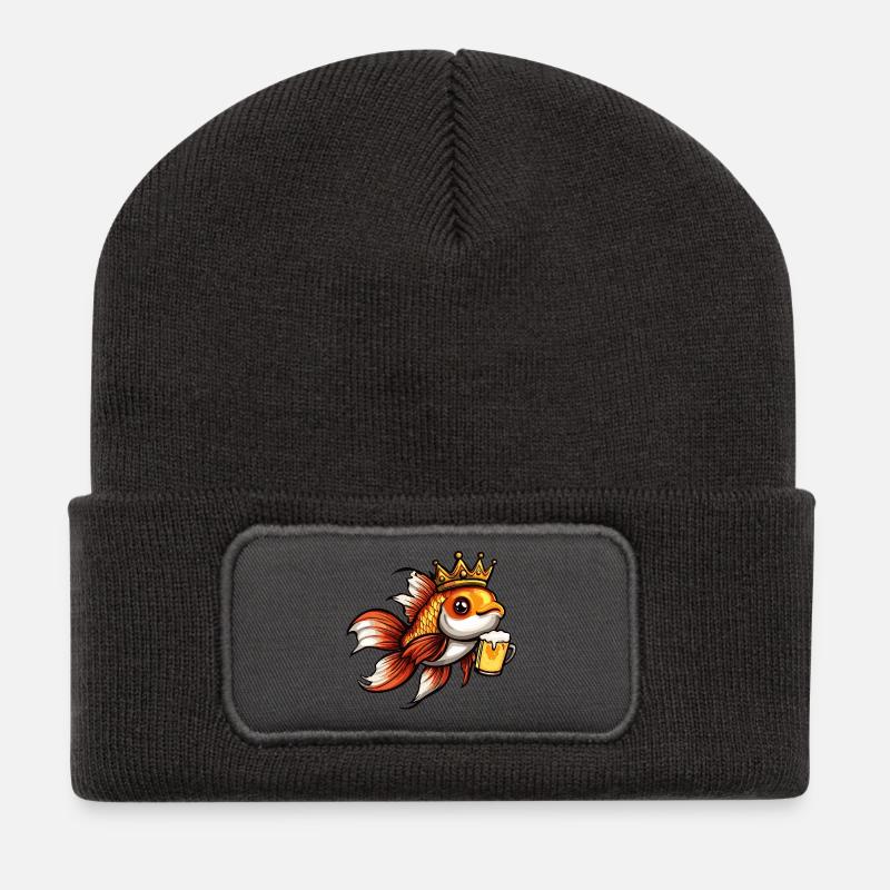Goldfish Beer King - Recycled Patch Beanie - dark grey