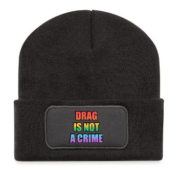 Drag_Is_Not_A_Crime_-_Copy - Recycelte Patch Beanie - Dunkelgrau - Vorne