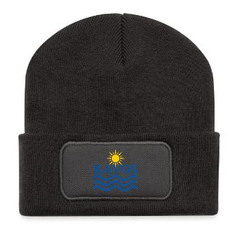 Vagues côtières de KAVOS - Beanie recyclé à patch - charbon - Devant