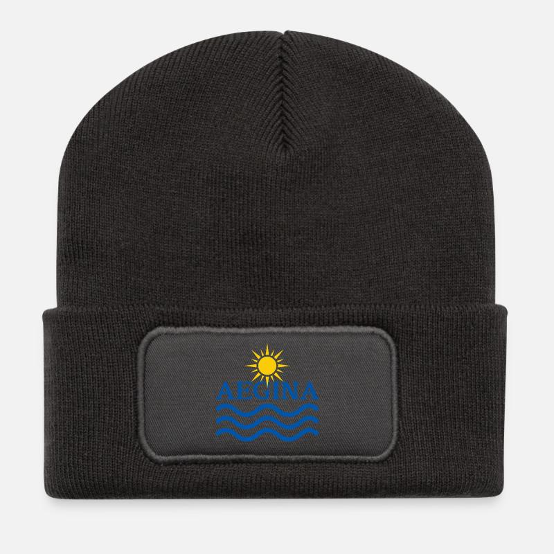 Aegina Sun Waves  - Recycled Patch Beanie - dark grey