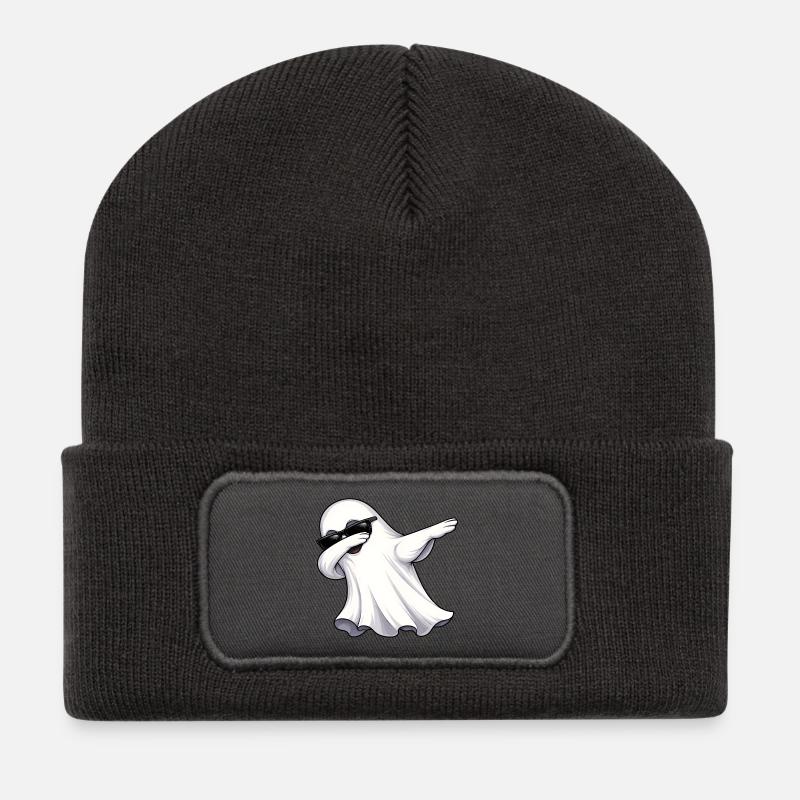 Dabbing Ghost - Recycled Patch Beanie - dark grey