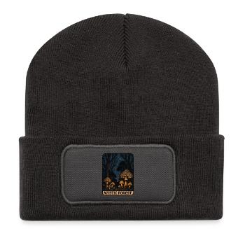 Mystischer Wald der Leuchtpilze - Recycelte Patch Beanie - Dunkelgrau - Vorne