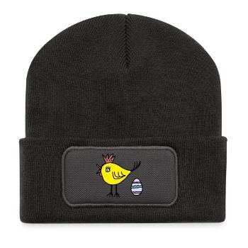 Œufs de poulet poussin de Pâques Enfants - Beanie recyclé à patch - charbon - Devant