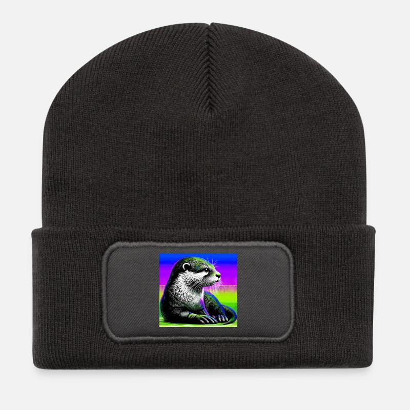 otter - Recycled Patch Beanie - dark grey