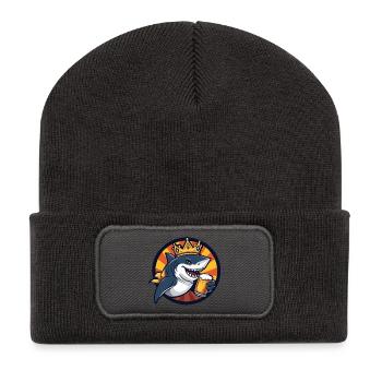 Bière de requin drôle - Beanie recyclé à patch - charbon - Devant