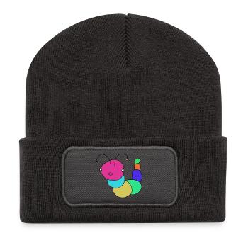 Worm Caterpillar Kids Baby Caterpillars - Recycled Patch Beanie - dark grey - Front