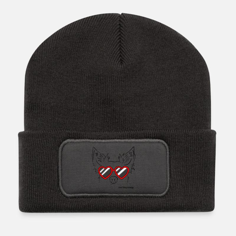 cool dog energy - Recycelte Patch Beanie - Dunkelgrau
