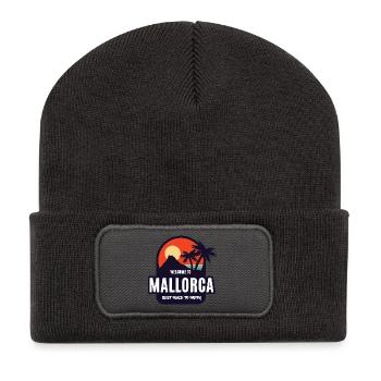 Welcome to Mallorca Party Sunset - Recycelte Patch Beanie - Dunkelgrau - Vorne