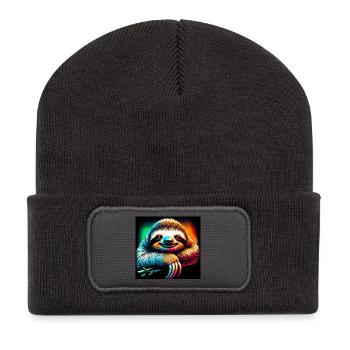 Faultier - Recycelte Patch Beanie - Dunkelgrau - Vorne