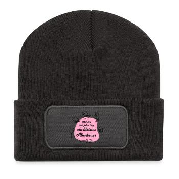 Kita Abschiedsgeschenk für die Erzieherin - Recycelte Patch Beanie - Dunkelgrau - Vorne