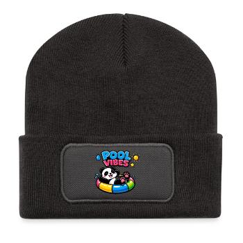 Pool Vibes Panda Relax - Recycled Patch Beanie - dark grey - Front