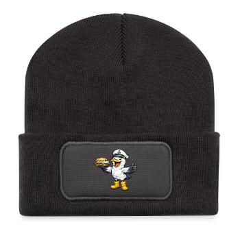 Lachende Möwe - Recycelte Patch Beanie - Dunkelgrau - Vorne