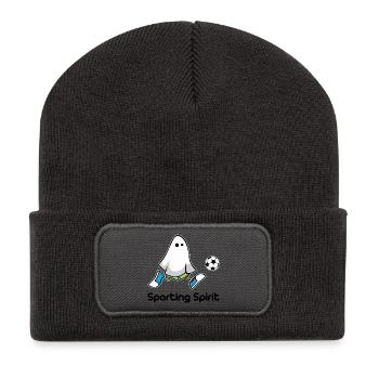 Esprit sportif - Beanie recyclé à patch - charbon - Devant