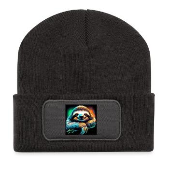Faultier - Recycelte Patch Beanie - Dunkelgrau - Vorne