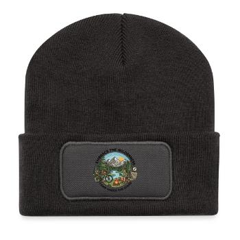 Camp Under The Stars Bikepacking Adventure Tee - Recycelte Patch Beanie - Dunkelgrau - Vorne
