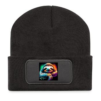 Faultier - Recycelte Patch Beanie - Dunkelgrau - Vorne