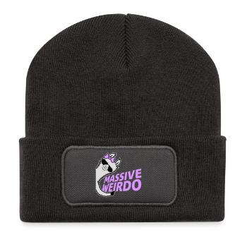 Massive weirdo Komischer Weirdo Lustig Lama Frau - Recycelte Patch Beanie - Dunkelgrau - Vorne