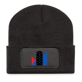 MTB Reifenprofil Abzeichen - Recycelte Patch Beanie - Dunkelgrau - Vorne