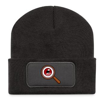 Rotauge-Lupe - Recycelte Patch Beanie - Dunkelgrau - Vorne