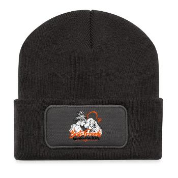 Beste Freunde Hund und Mensch Herz - Recycelte Patch Beanie - Dunkelgrau - Vorne