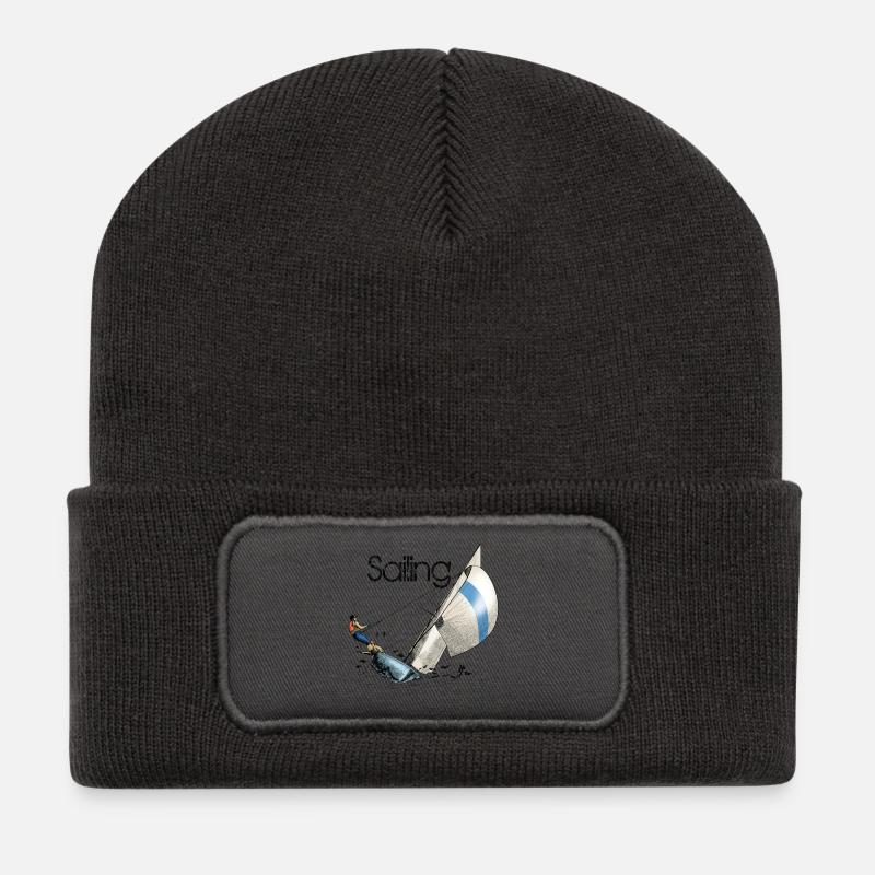 Sailing - Recycelte Patch Beanie - Dunkelgrau
