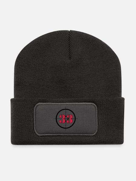 Stellt: 33 (V) - Recycelte Patch Beanie - Dunkelgrau