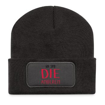 wir sind die anderen - Recycelte Patch Beanie - Dunkelgrau - Vorne