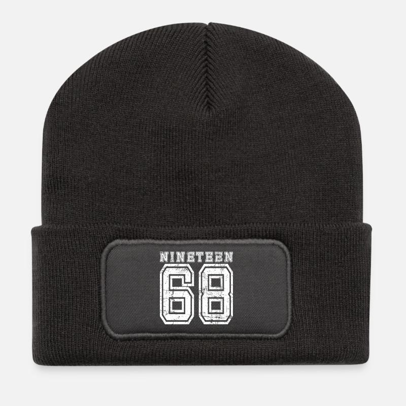 1968 NINETEEN - Beanie recyclé à patch - charbon