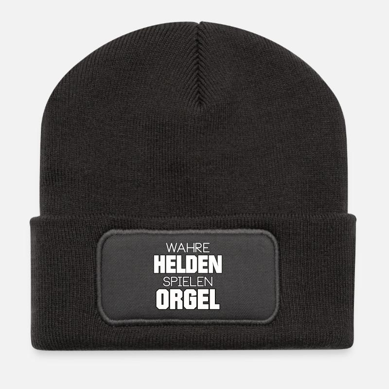 ORGEL WAHRE HELDEN SPIELEN ORGEL MÄNNER - Recycelte Patch Beanie - Dunkelgrau