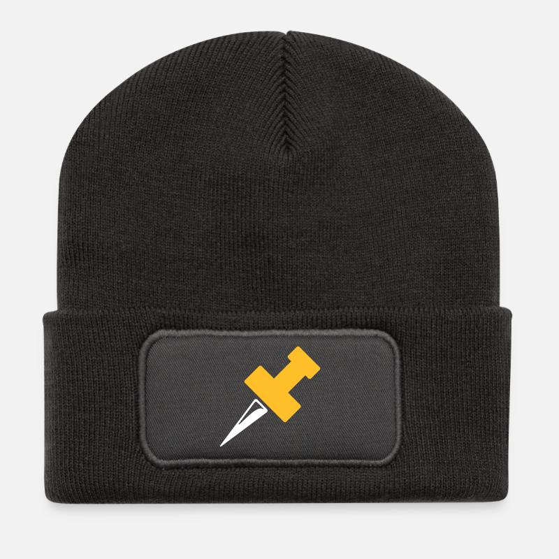 Pin or pin needle - Recycled Patch Beanie - dark grey