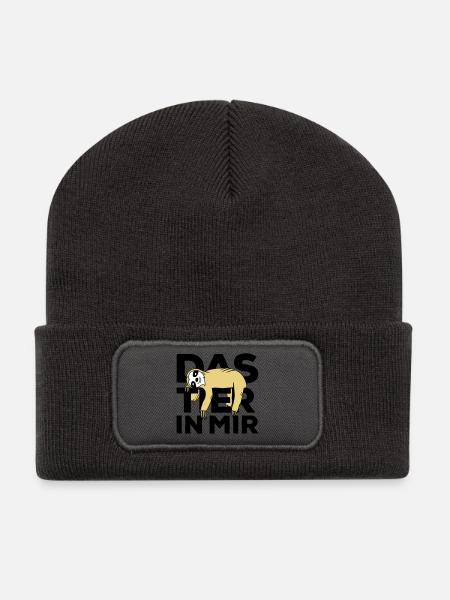 réveiller l'animal en moi fainéantise - Beanie recyclé à patch - charbon