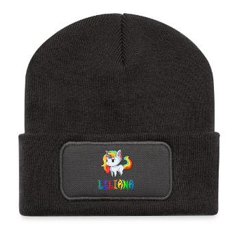 Liliana Einhorn - Recycelte Patch Beanie - Dunkelgrau - Vorne