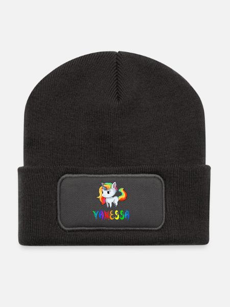Vanessa Einhorn - Beanie recyclé à patch - charbon