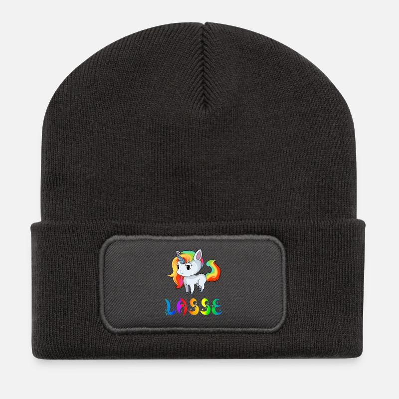 Einhorn Lasse - Recycelte Patch Beanie - Dunkelgrau