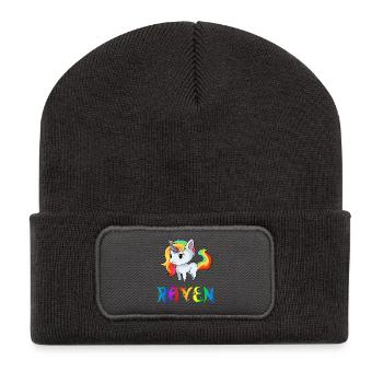 Einhorn Raven - Recycelte Patch Beanie - Dunkelgrau - Vorne