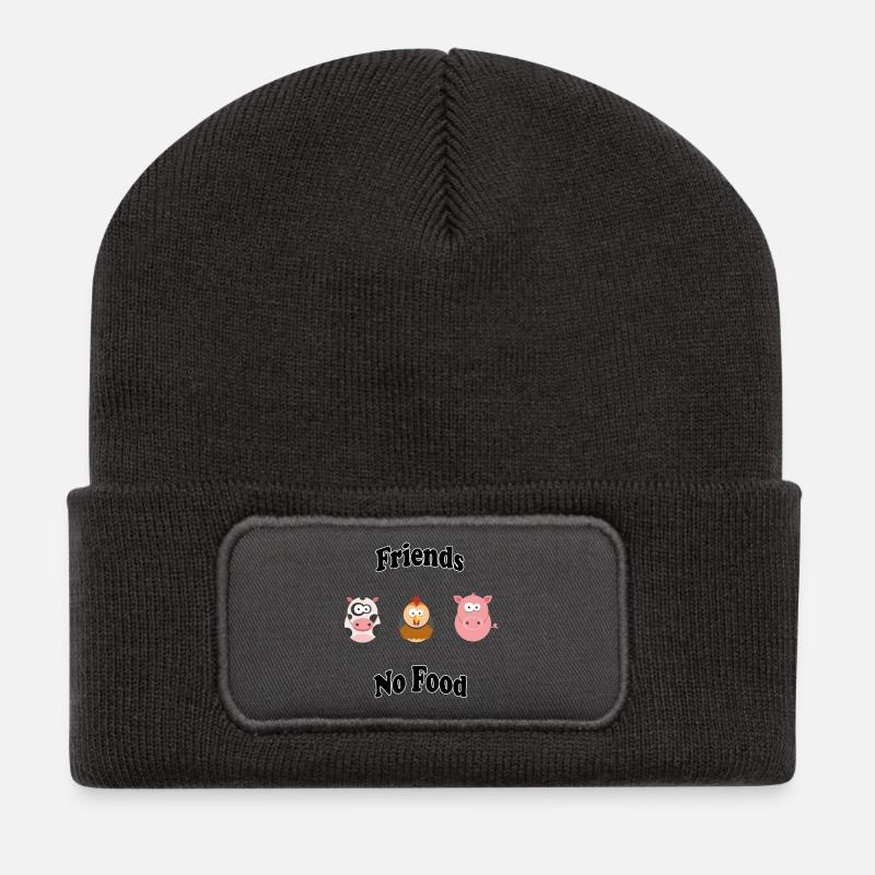 Friends - No Food - Recycelte Patch Beanie - Dunkelgrau