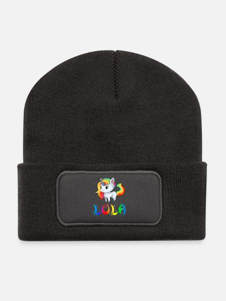 Einhorn Lola - Recycelte Patch Beanie - Dunkelgrau