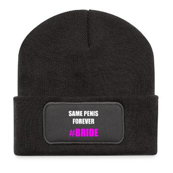 SAME PENIS FOREVER BRIDE Gift Idea Motif Design - Recycled Patch Beanie - dark grey - Front