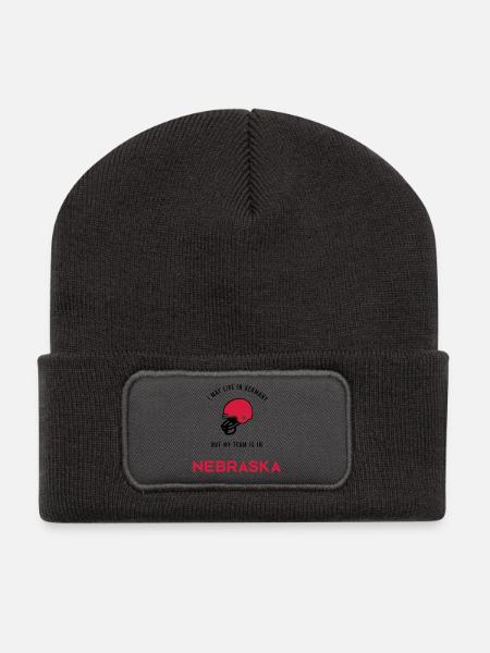 Nebraska - Recycelte Patch Beanie - Dunkelgrau